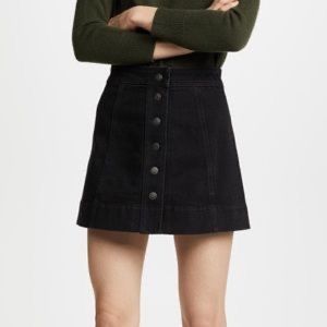 Madewell Metropolis Denim Snap Front Mini Skirt Size 8